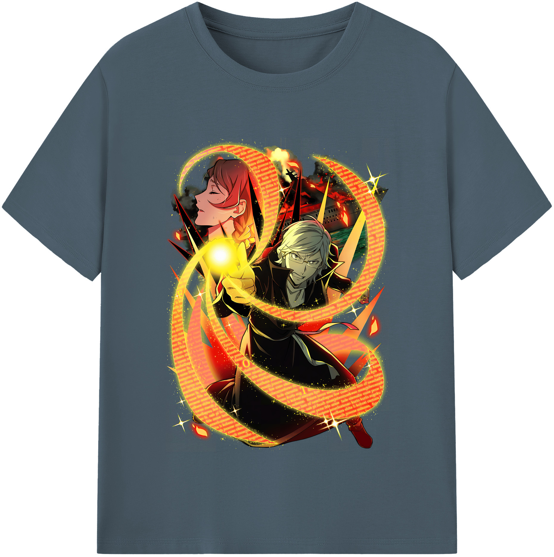 （画像用） 文豪ストレイドッグス Bungo Stray Dogs 綿100％半袖Tシャツ（フロントプリント）
